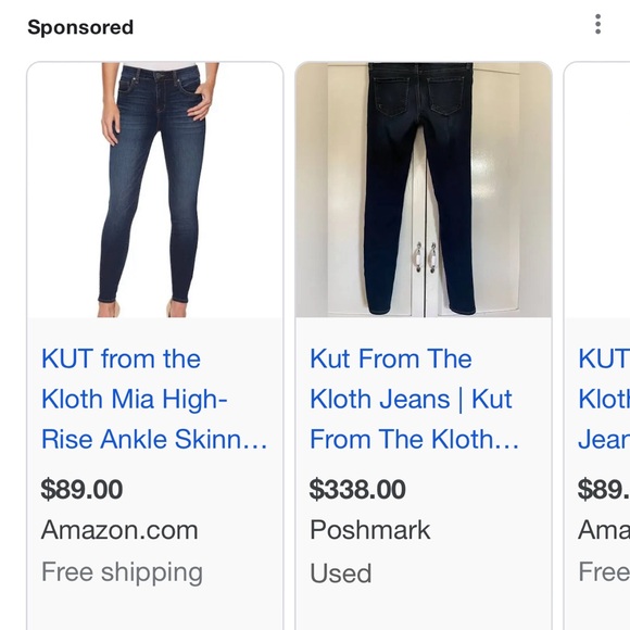KUT FROM THE KLOTH Nathalie High Rise Flap Pocket Denim Blue Jean Size 10 - Picture 8 of 11